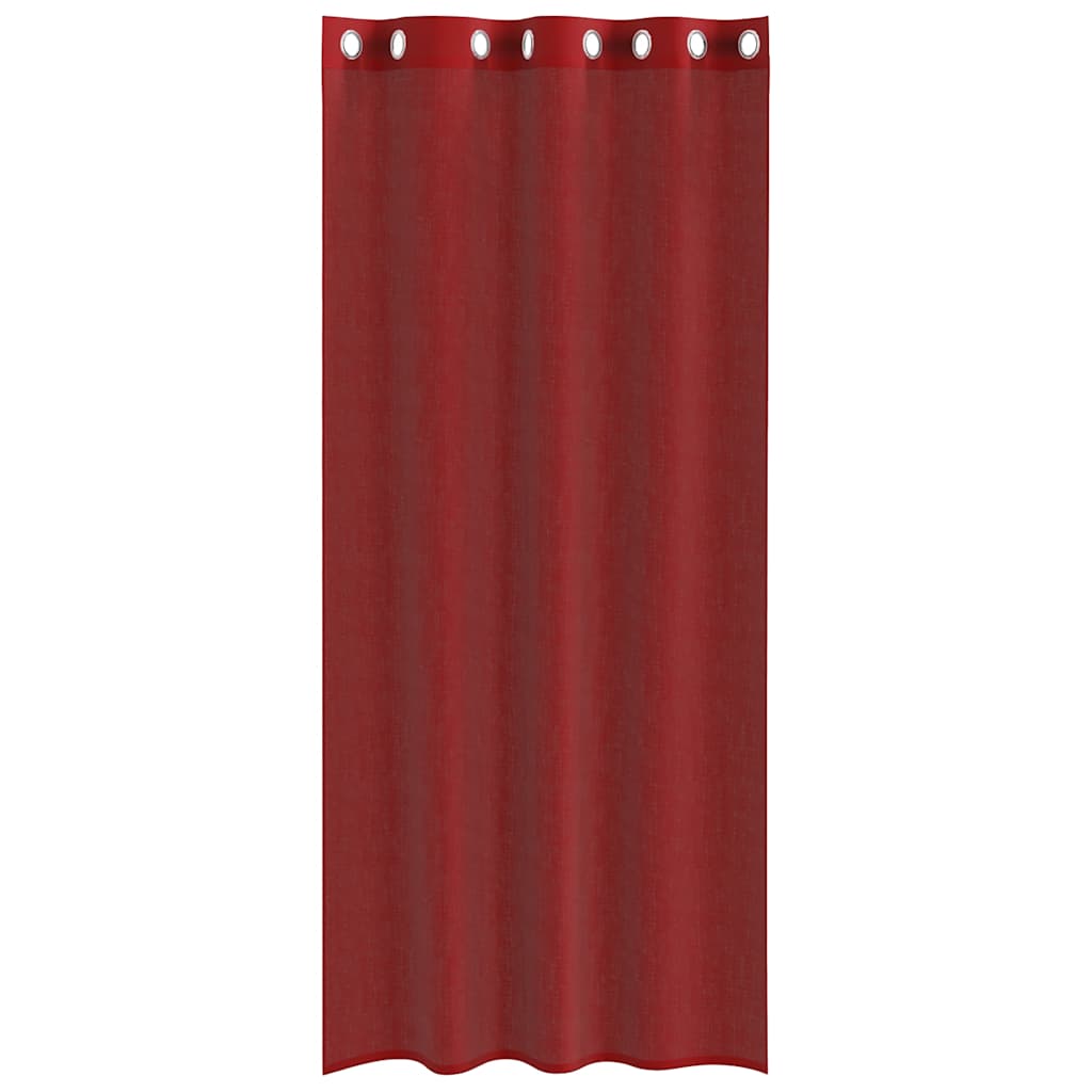 Voile Vorhänge mit Ösen 2 Stk. Weinrot