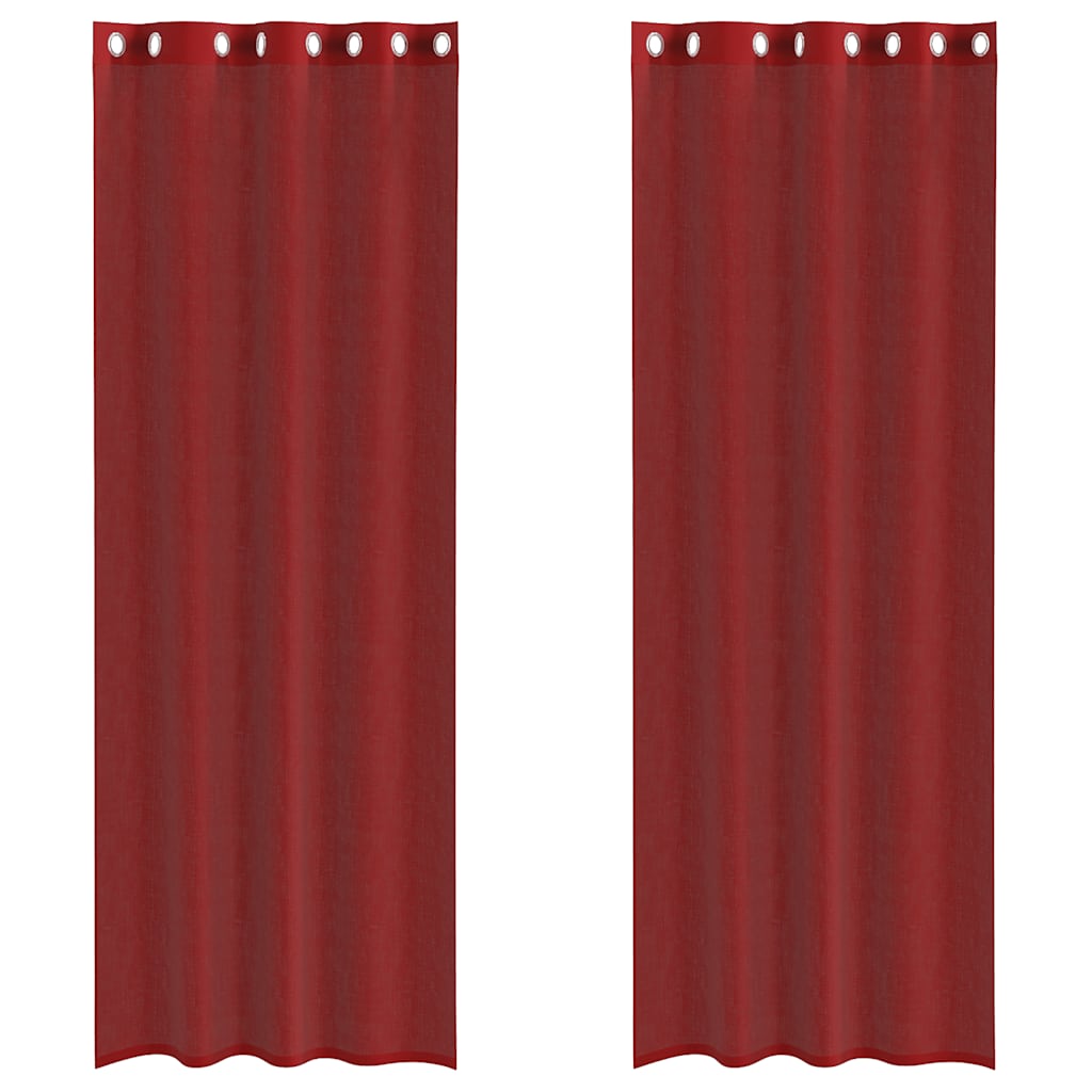 Voile Vorhänge mit Ösen 2 Stk. Weinrot