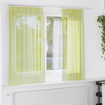 Voile Vorhänge mit Stangentaschen 2 Stk. Apfelgrün