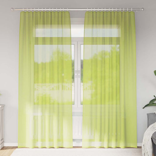 Voile Vorhänge mit Stangentaschen 2 Stk. Apfelgrün
