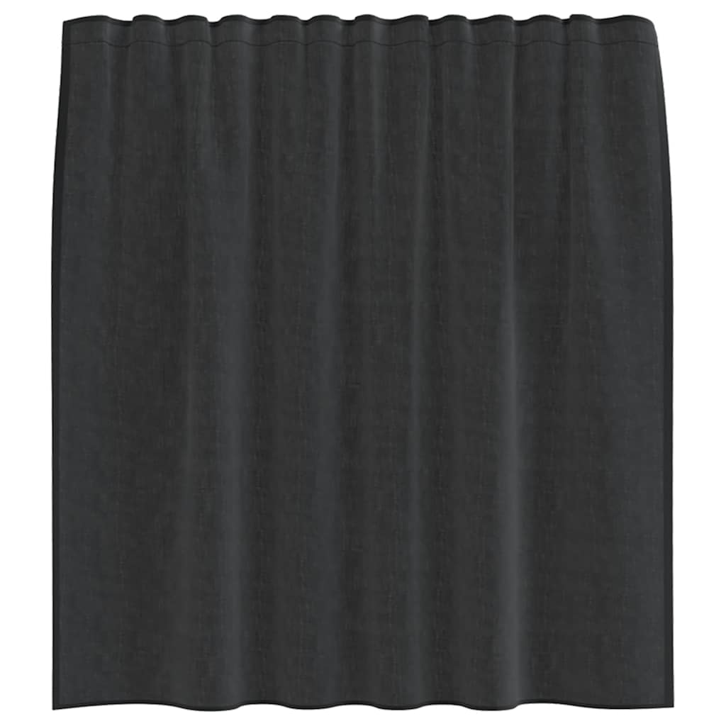 Voile Vorhänge mit Stangentaschen 2 Stk. Schwarz