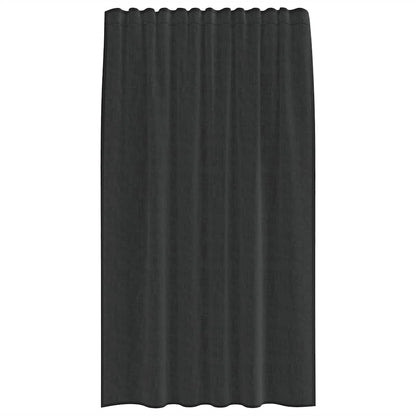 Voile Vorhänge mit Stangentaschen 2 Stk. Schwarz