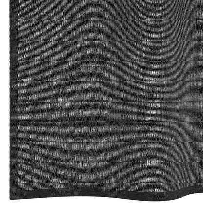 Voile Vorhänge mit Stangentaschen 2 Stk. Schwarz