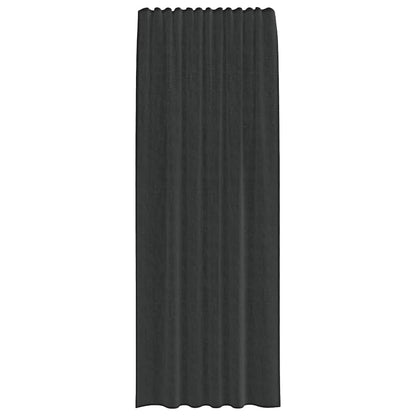 Voile Vorhänge mit Stangentaschen 2 Stk. Schwarz