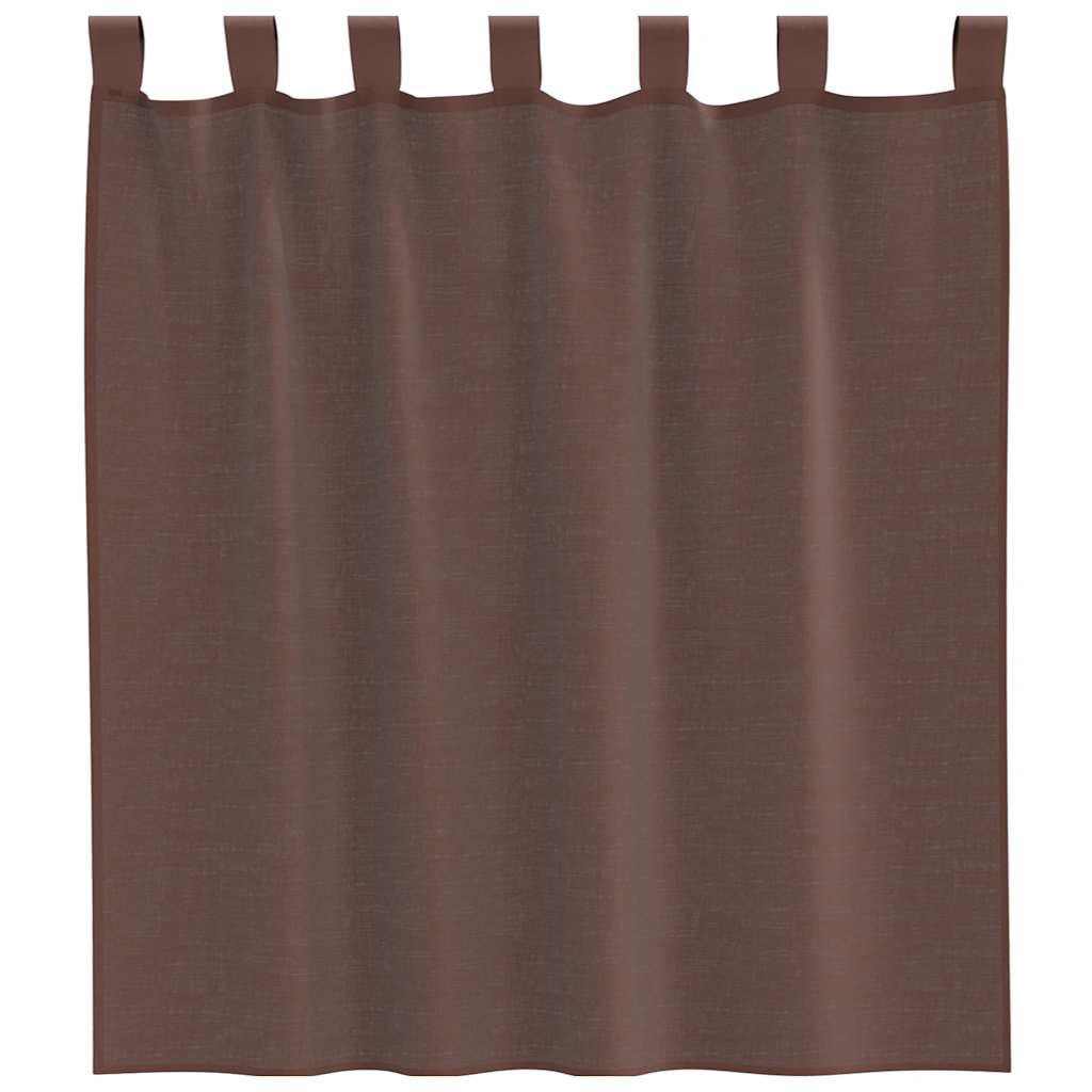 Voile Vorhänge mit Stangentaschen 2 Stk. Braun