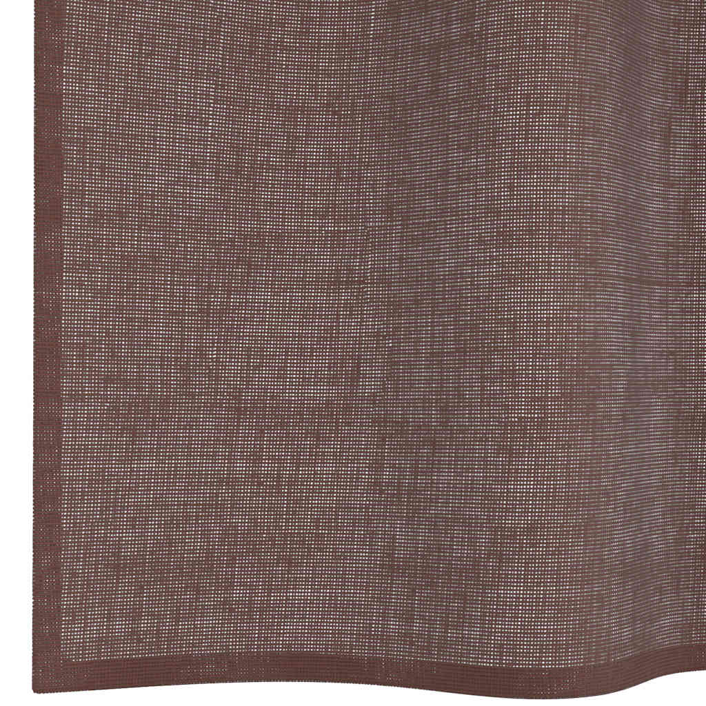 Voile Vorhänge mit Stangentaschen 2 Stk. Braun