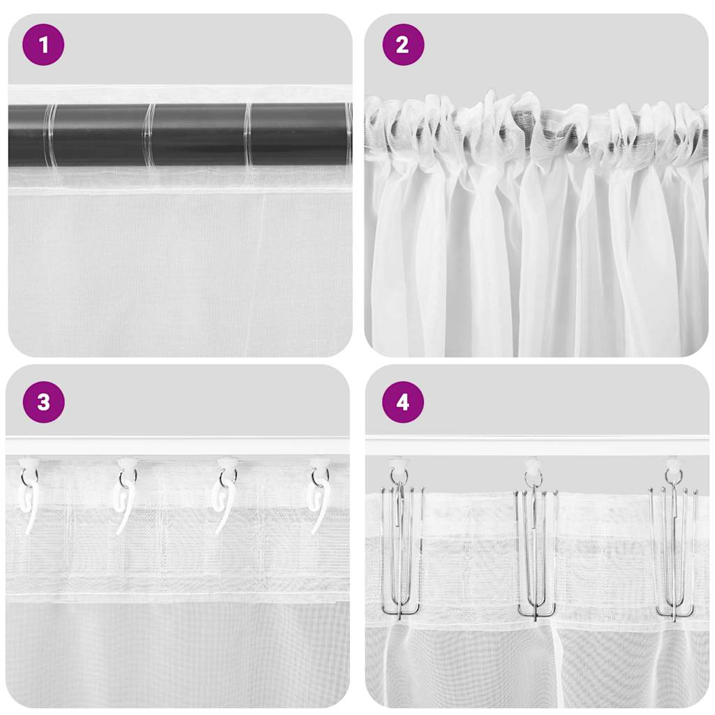 Voile Vorhänge mit Stangentaschen 2 Stk. Braun