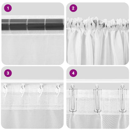 Voile Vorhänge mit Stangentaschen 2 Stk. Braun