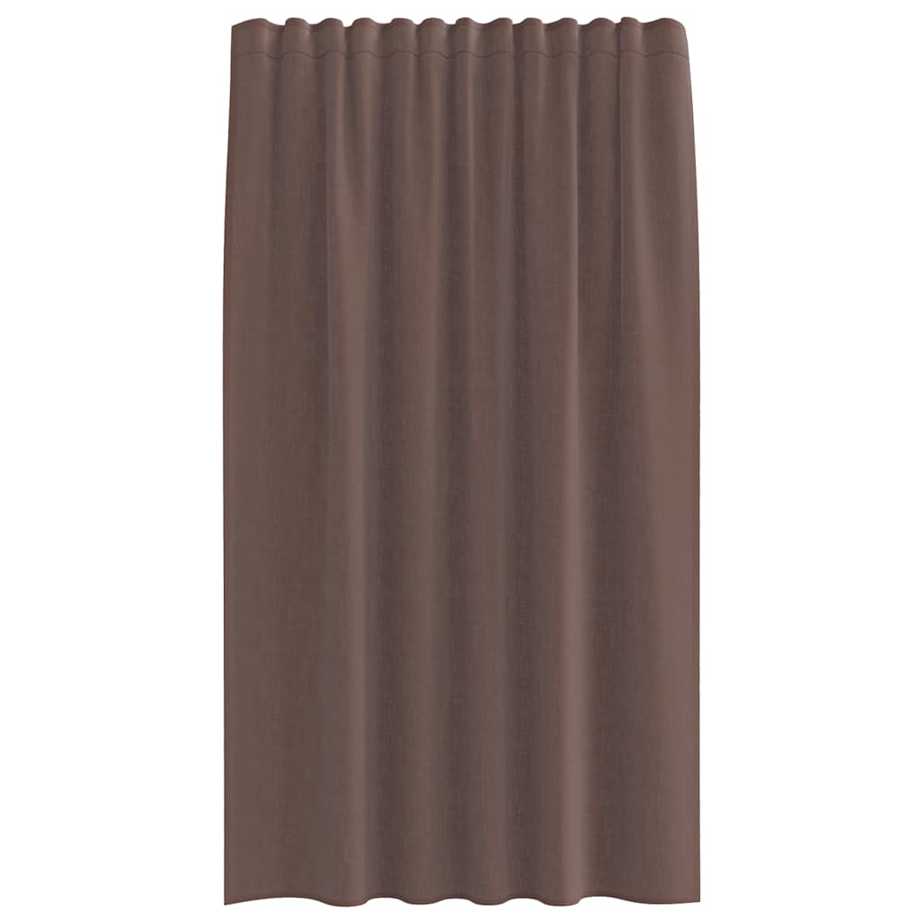 Voile Vorhänge mit Stangentaschen 2 Stk. Braun