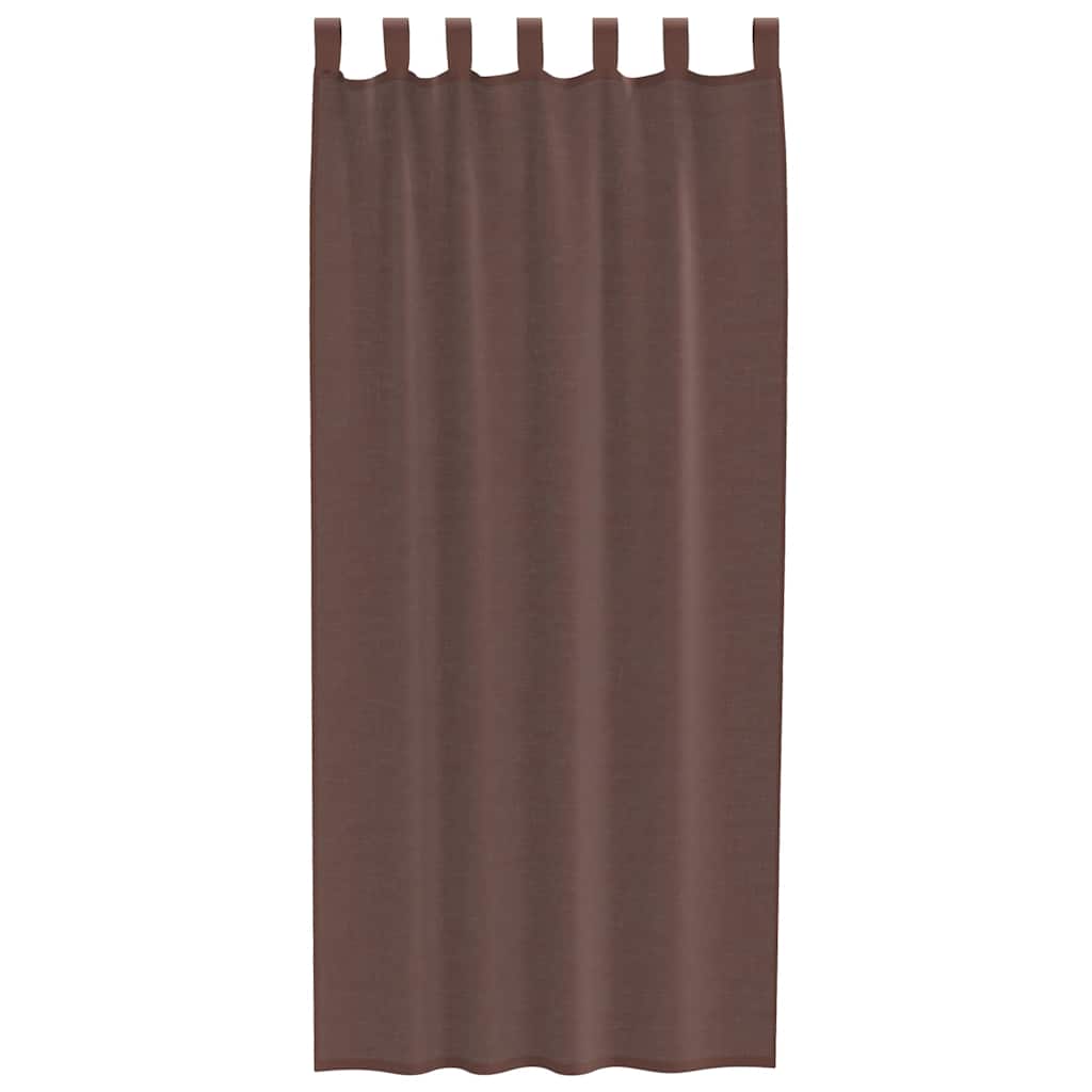 Voile Vorhänge mit Stangentaschen 2 Stk. Braun