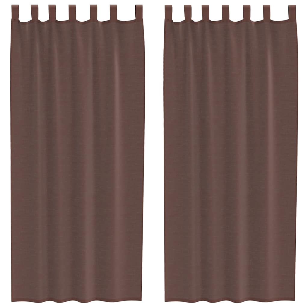 Voile Vorhänge mit Stangentaschen 2 Stk. Braun