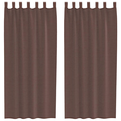 Voile Vorhänge mit Stangentaschen 2 Stk. Braun