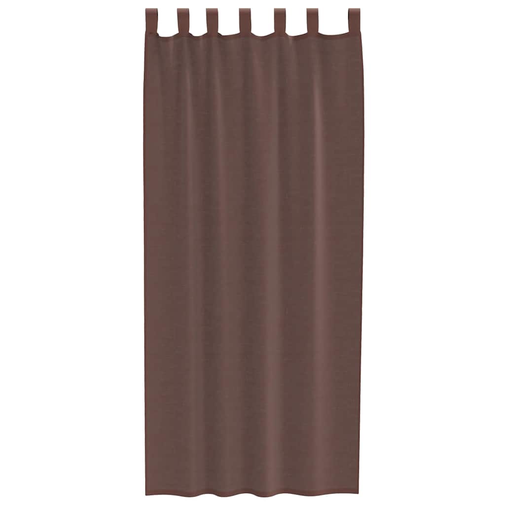 Voile Vorhänge mit Stangentaschen 2 Stk. Braun