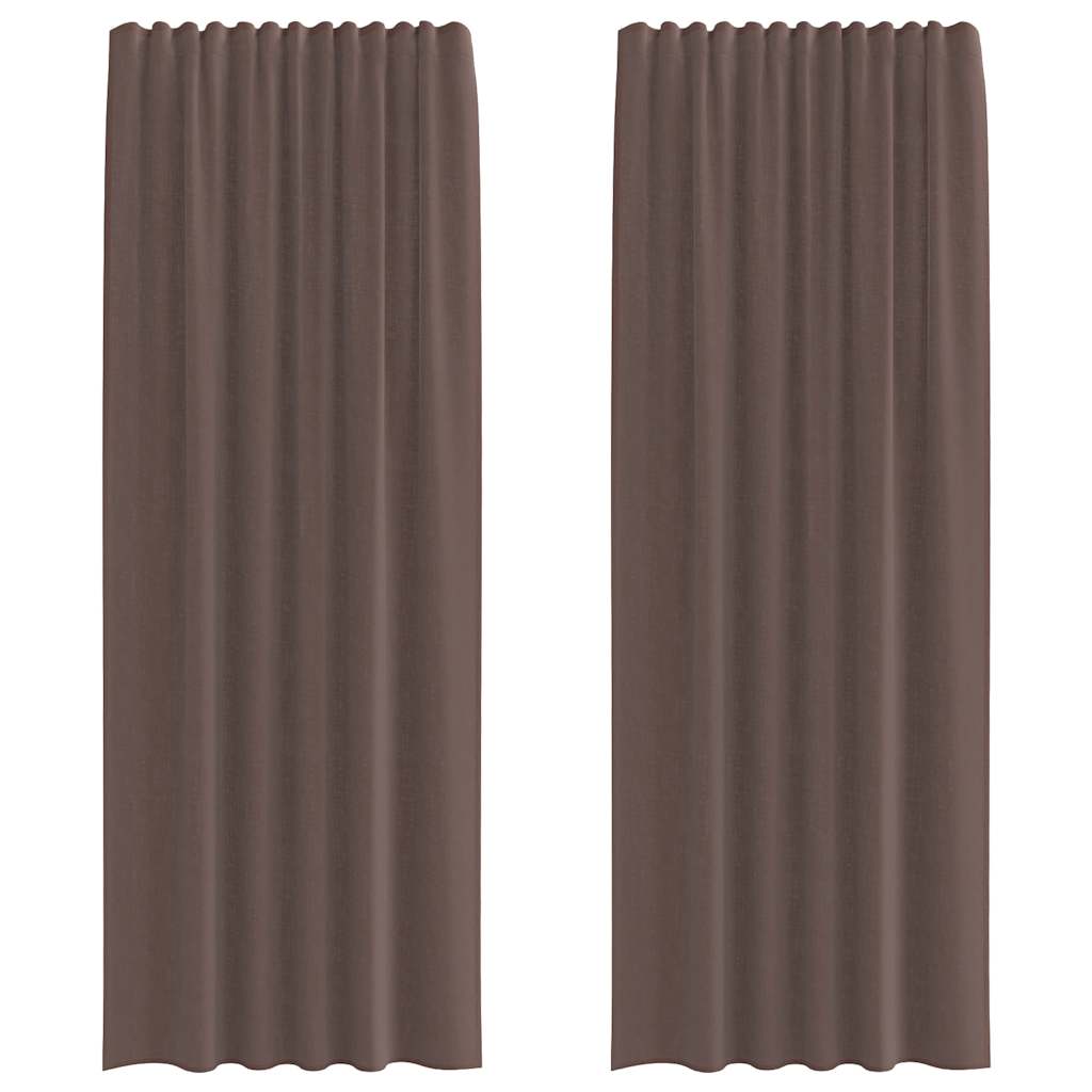 Voile Vorhänge mit Stangentaschen 2 Stk. Braun