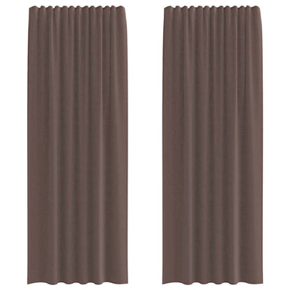 Voile Vorhänge mit Stangentaschen 2 Stk. Braun