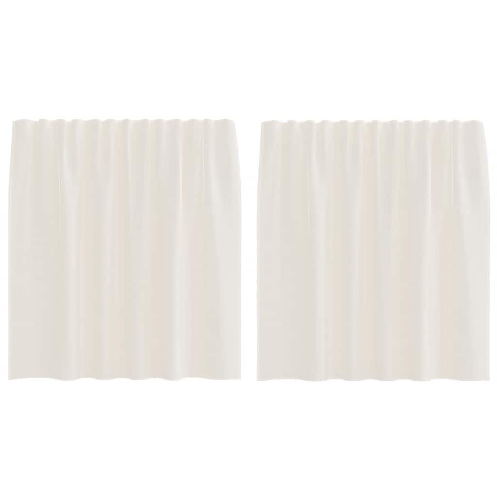 Voile Vorhänge mit Stangentaschen 2 Stk. Creme