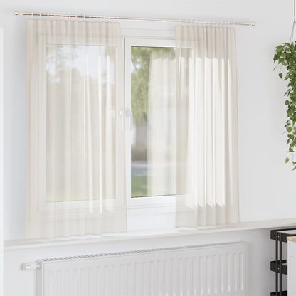 Voile Vorhänge mit Stangentaschen 2 Stk. Creme