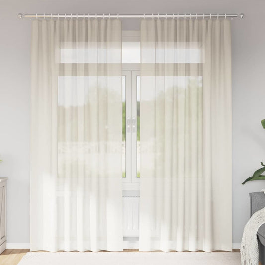 Voile Vorhänge mit Stangentaschen 2 Stk. Creme