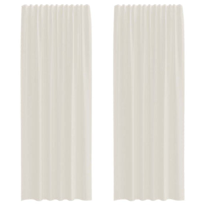 Voile Vorhänge mit Stangentaschen 2 Stk. Creme