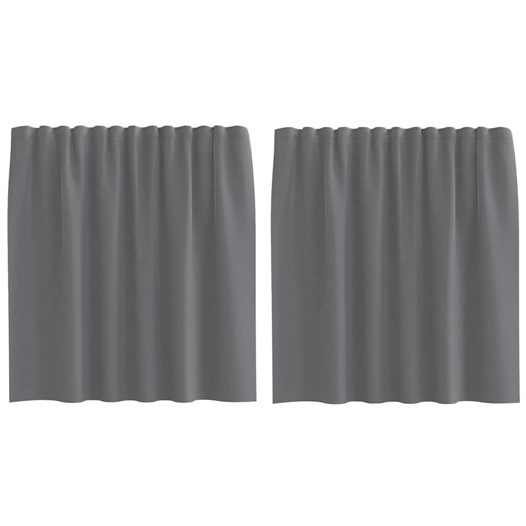 Voile Vorhänge mit Stangentaschen 2 Stk. Dunkelgrau