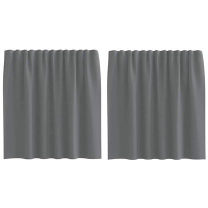 Voile Vorhänge mit Stangentaschen 2 Stk. Dunkelgrau