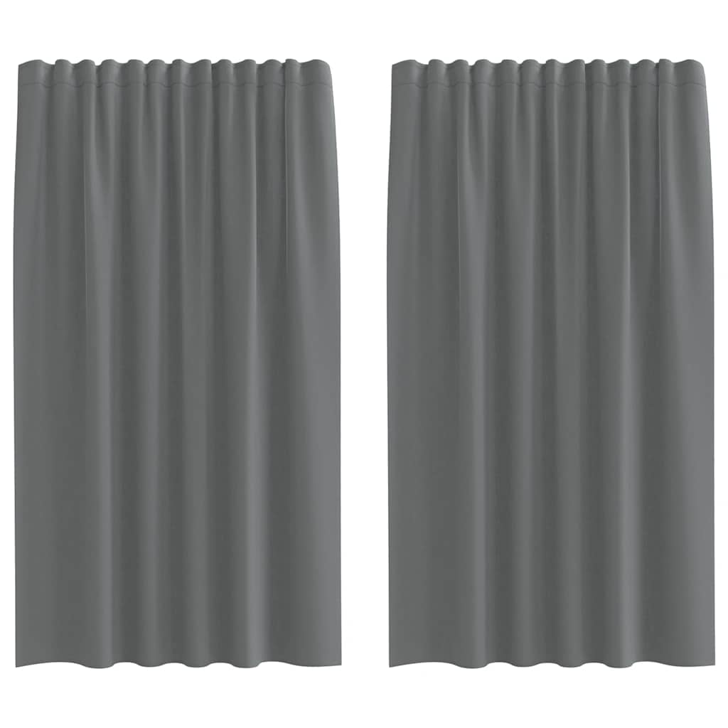Voile Vorhänge mit Stangentaschen 2 Stk. Dunkelgrau