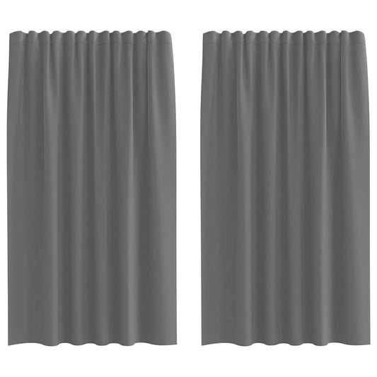 Voile Vorhänge mit Stangentaschen 2 Stk. Dunkelgrau