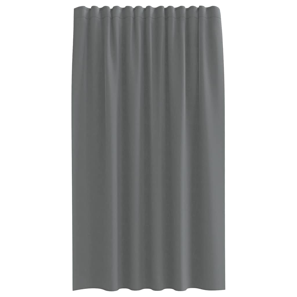Voile Vorhänge mit Stangentaschen 2 Stk. Dunkelgrau