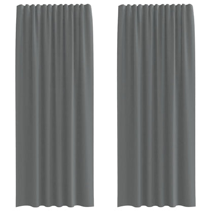 Voile Vorhänge mit Stangentaschen 2 Stk. Dunkelgrau