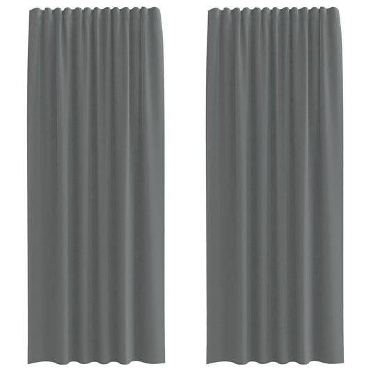Voile Vorhänge mit Stangentaschen 2 Stk. Dunkelgrau