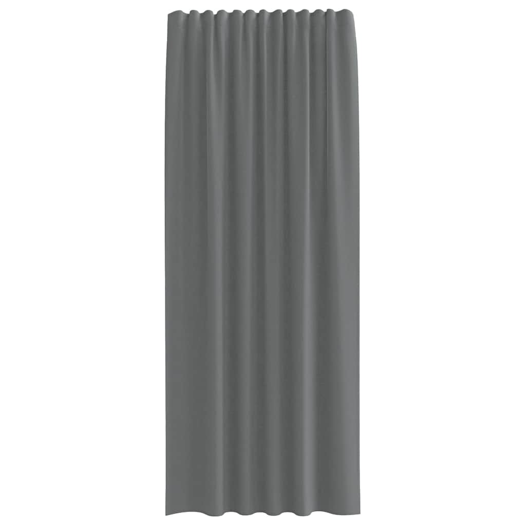Voile Vorhänge mit Stangentaschen 2 Stk. Dunkelgrau