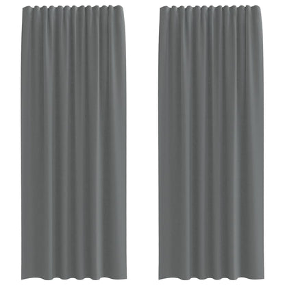 Voile Vorhänge mit Stangentaschen 2 Stk. Dunkelgrau