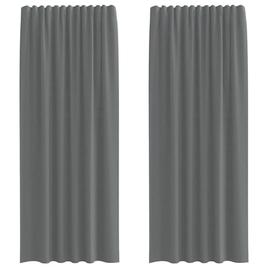 Voile Vorhänge mit Stangentaschen 2 Stk. Dunkelgrau
