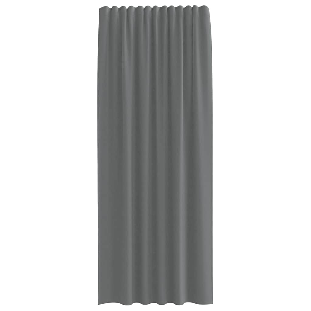 Voile Vorhänge mit Stangentaschen 2 Stk. Dunkelgrau