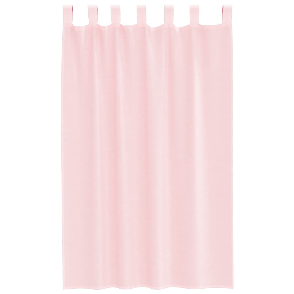 Voile Vorhänge mit Stangentaschen 2 Stk. Hellrosa