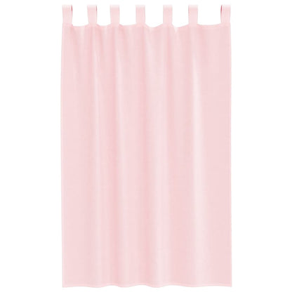 Voile Vorhänge mit Stangentaschen 2 Stk. Hellrosa