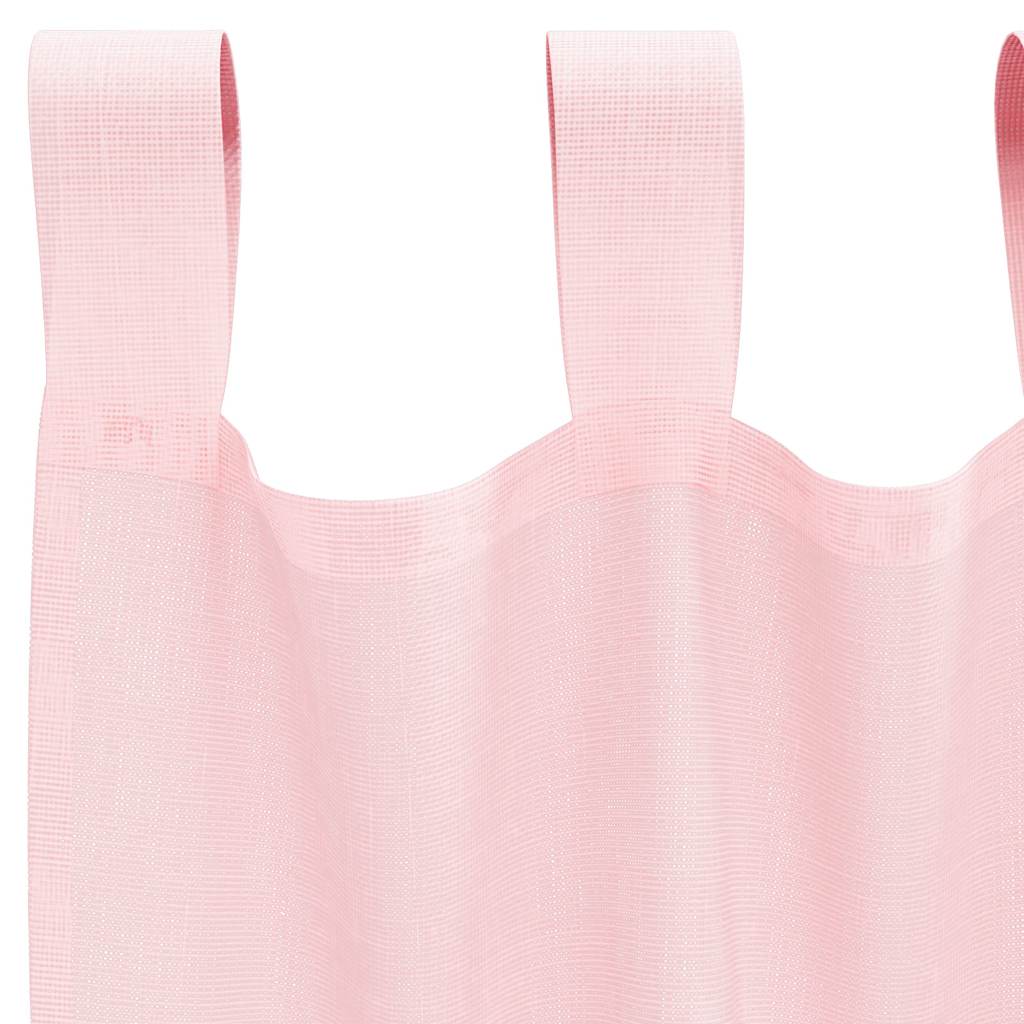 Voile Vorhänge mit Stangentaschen 2 Stk. Hellrosa