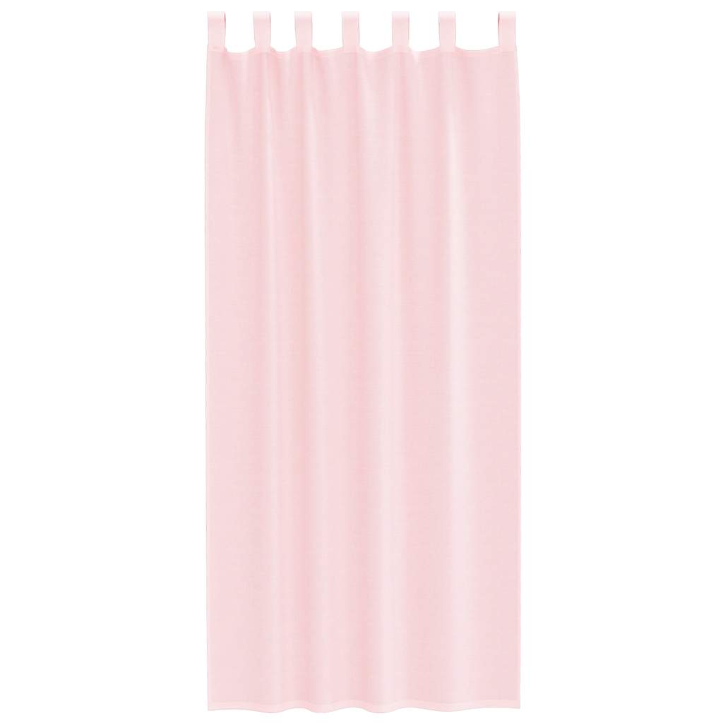 Voile Vorhänge mit Stangentaschen 2 Stk. Hellrosa