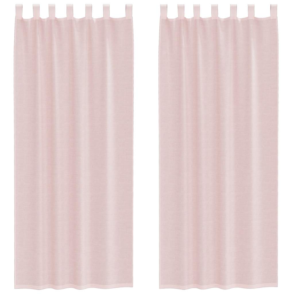 Voile Vorhänge mit Stangentaschen 2 Stk. Hellrosa