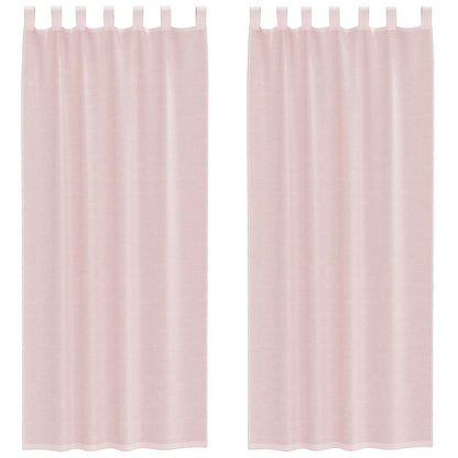 Voile Vorhänge mit Stangentaschen 2 Stk. Hellrosa