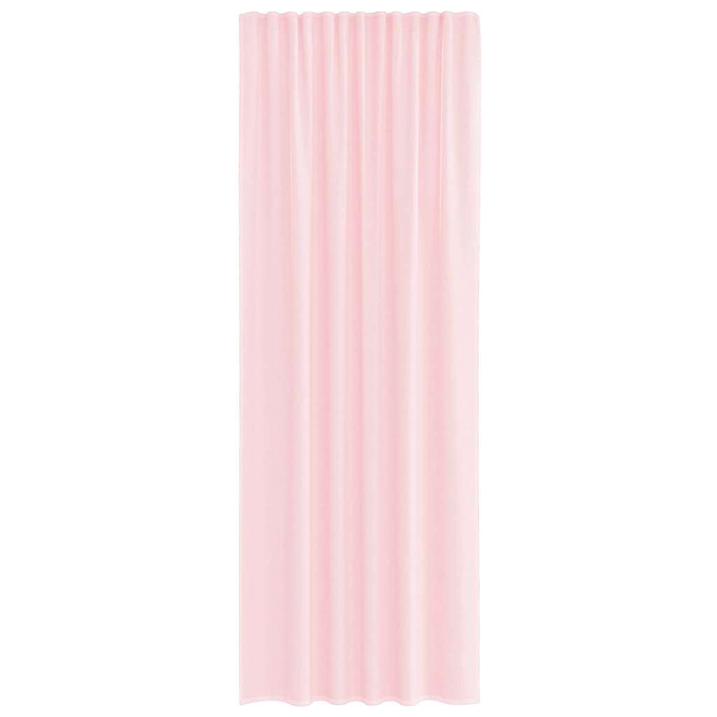 Voile Vorhänge mit Stangentaschen 2 Stk. Hellrosa