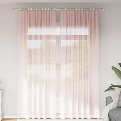 Voile Vorhänge mit Stangentaschen 2 Stk. Hellrosa