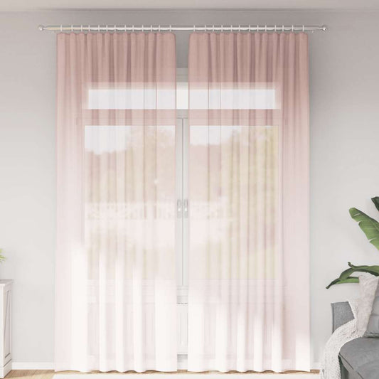 Voile Vorhänge mit Stangentaschen 2 Stk. Hellrosa