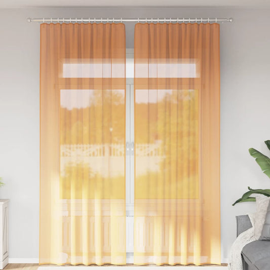 Voile Vorhänge mit Stangentaschen 2 Stk. Orange