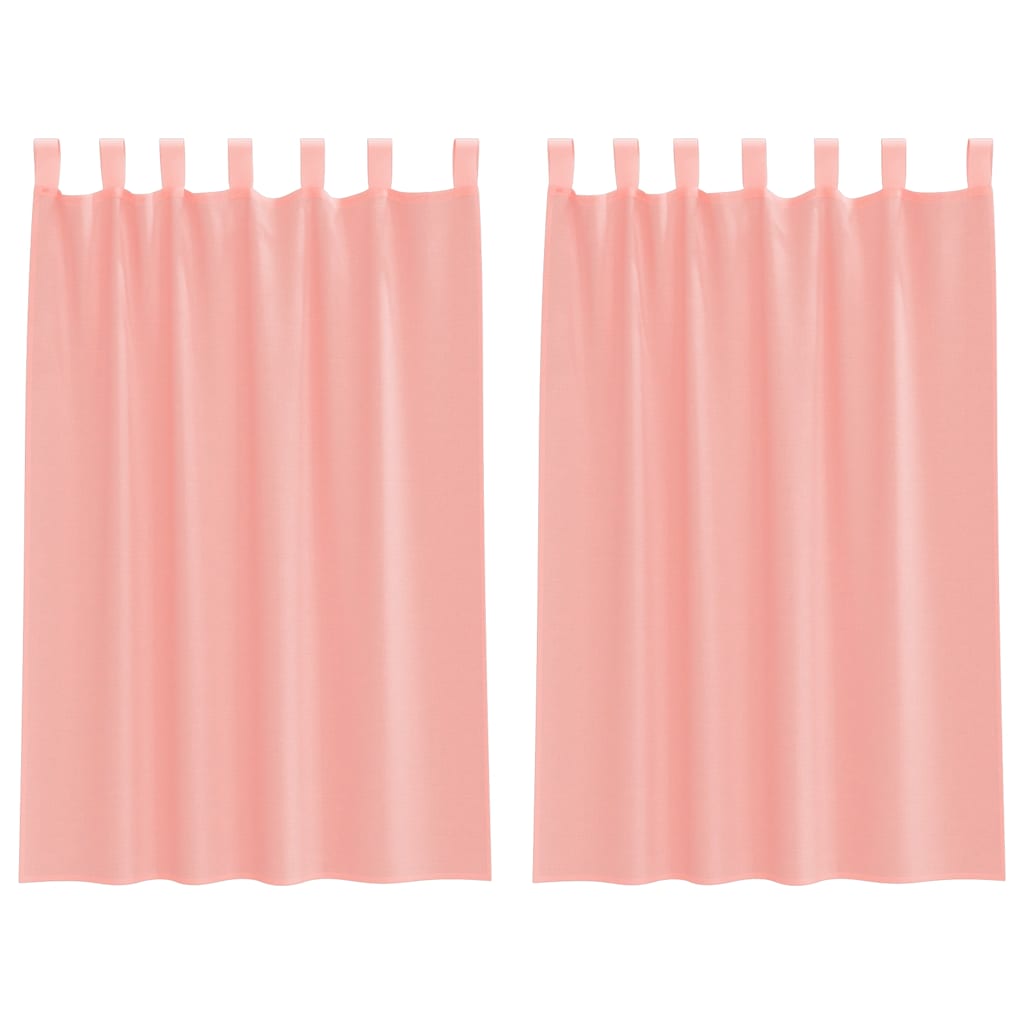 Voile Vorhänge mit Stangentaschen 2 Stk. Rosa