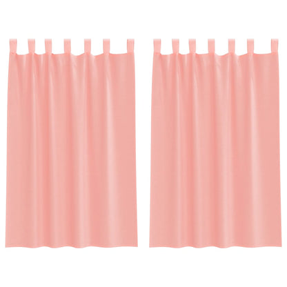 Voile Vorhänge mit Stangentaschen 2 Stk. Rosa