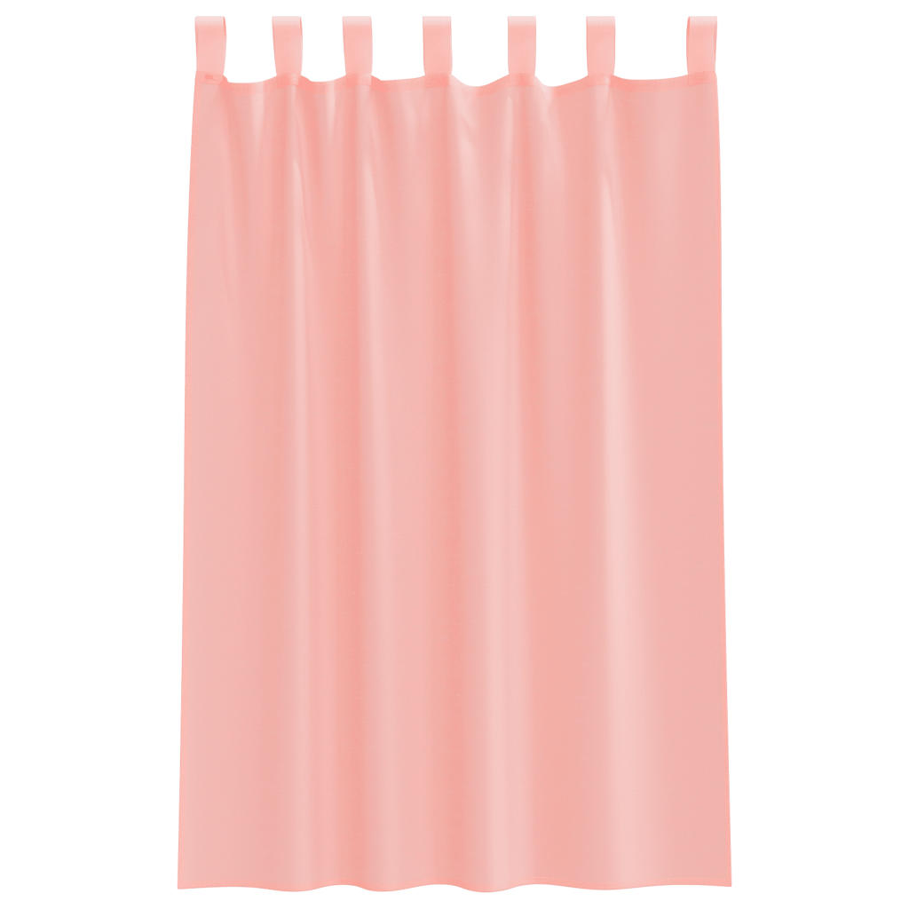 Voile Vorhänge mit Stangentaschen 2 Stk. Rosa
