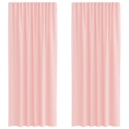 Voile Vorhänge mit Stangentaschen 2 Stk. Rosa