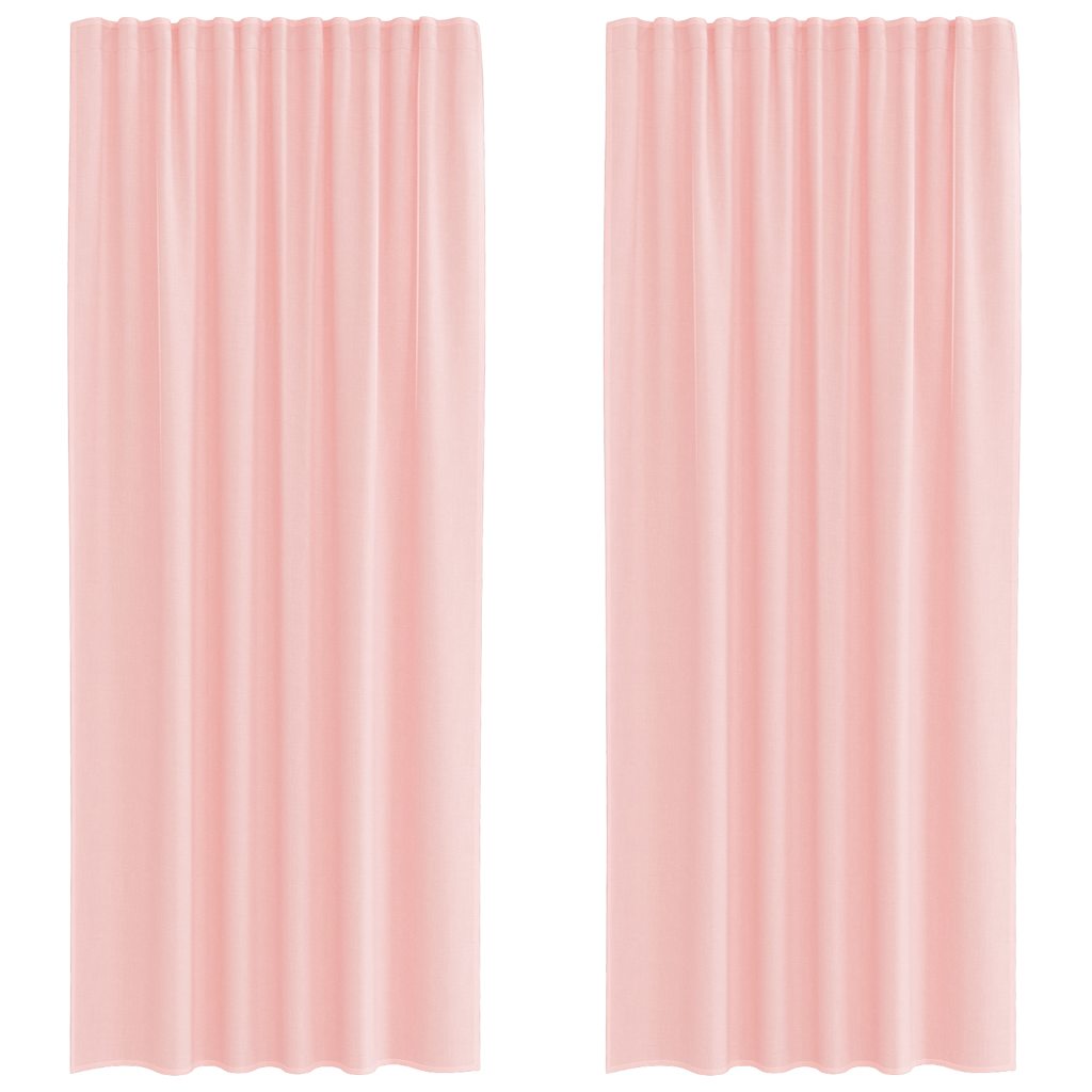 Voile Vorhänge mit Stangentaschen 2 Stk. Rosa