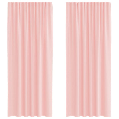 Voile Vorhänge mit Stangentaschen 2 Stk. Rosa